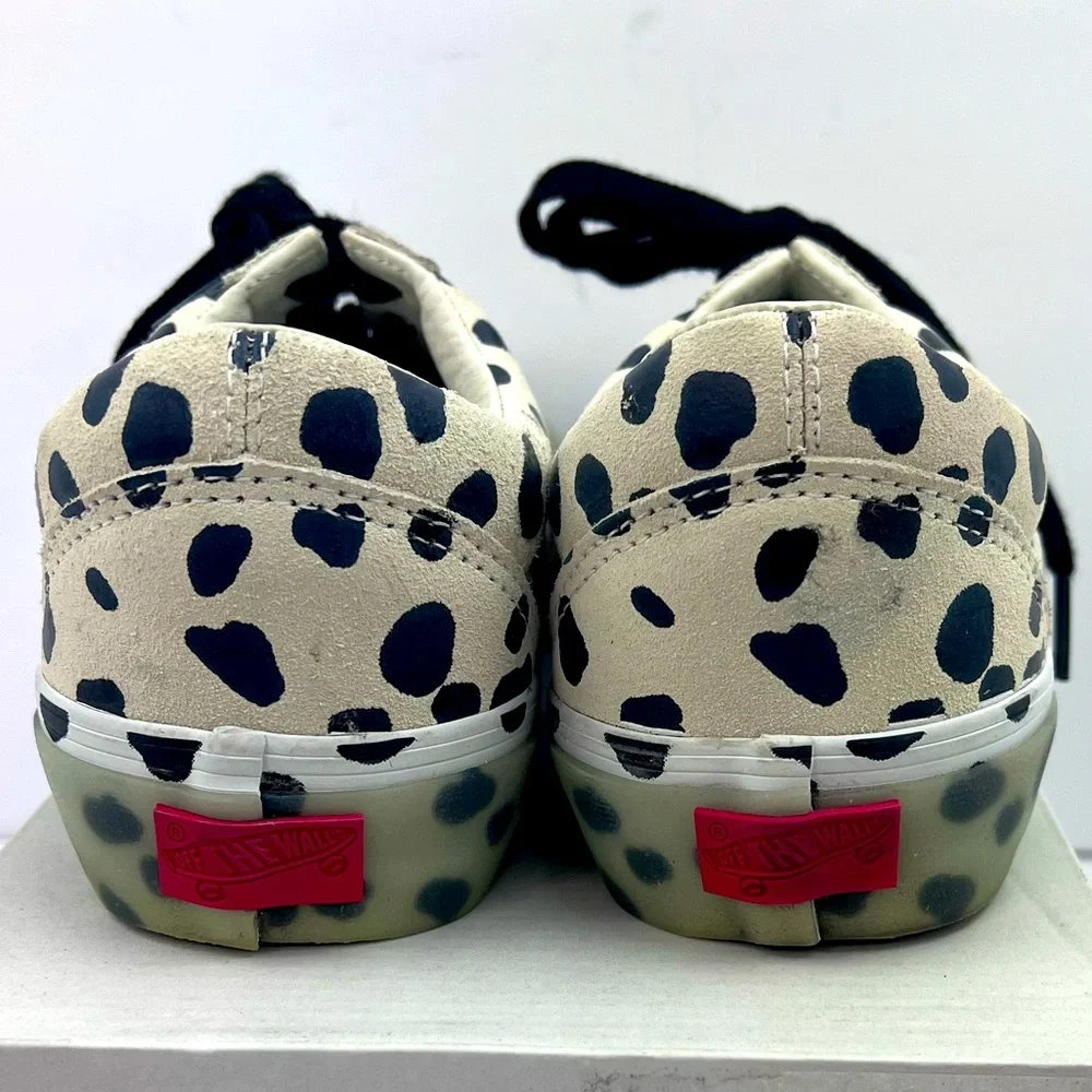 VANS OLD SKOOL NS VLT LX DALMATION, UPPER LEATHER, CRAM & BLACK, M 7.5, W 8.5
